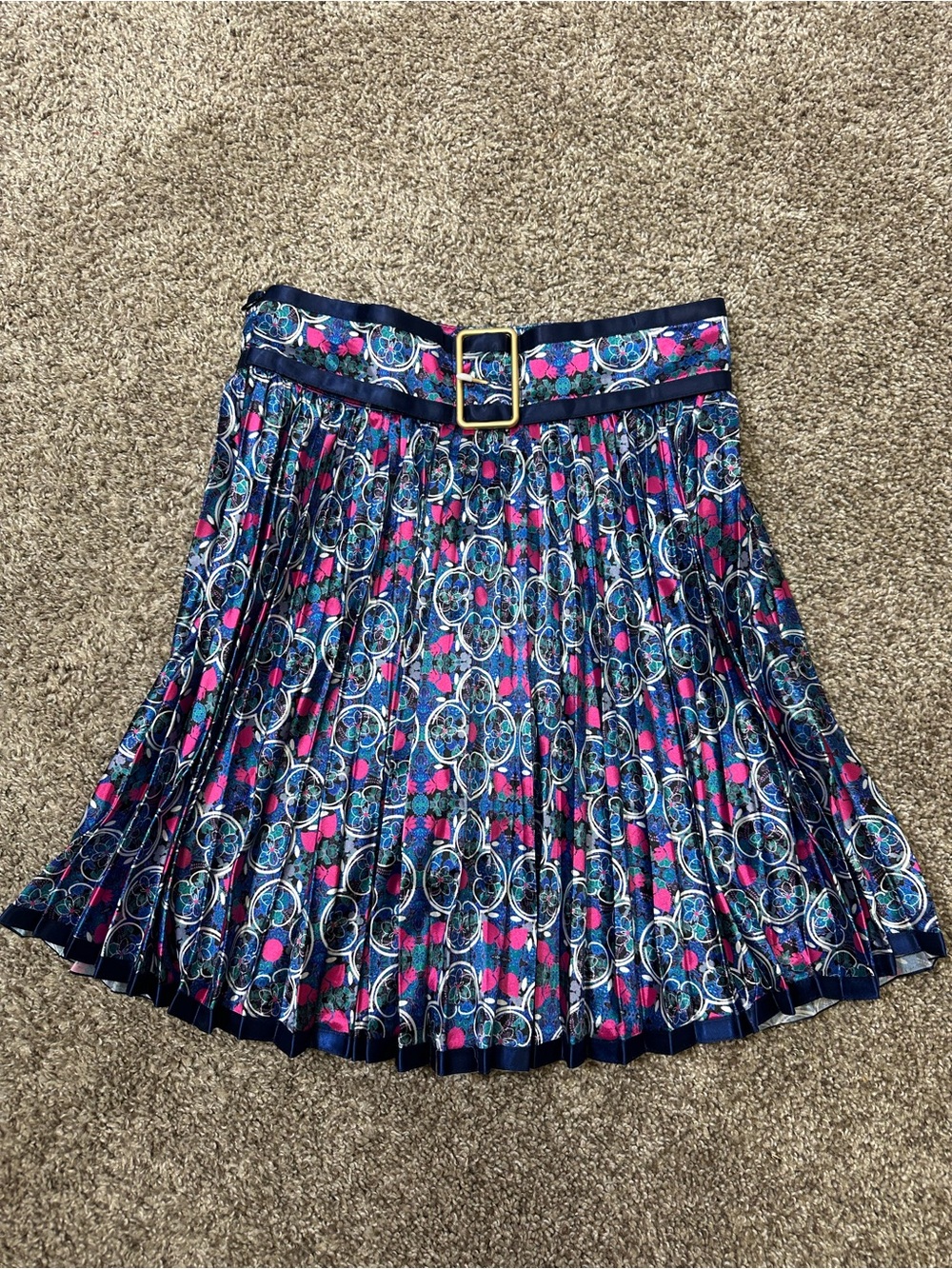 Shein X Frida Kahlo Multicolored Pleated Skirt XS